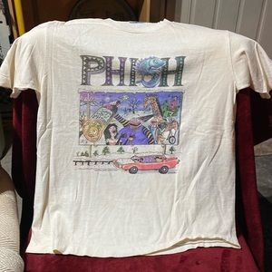 Vintage Phish Shirt Mens L White New Years 1993 Champagne De Tour Concert
